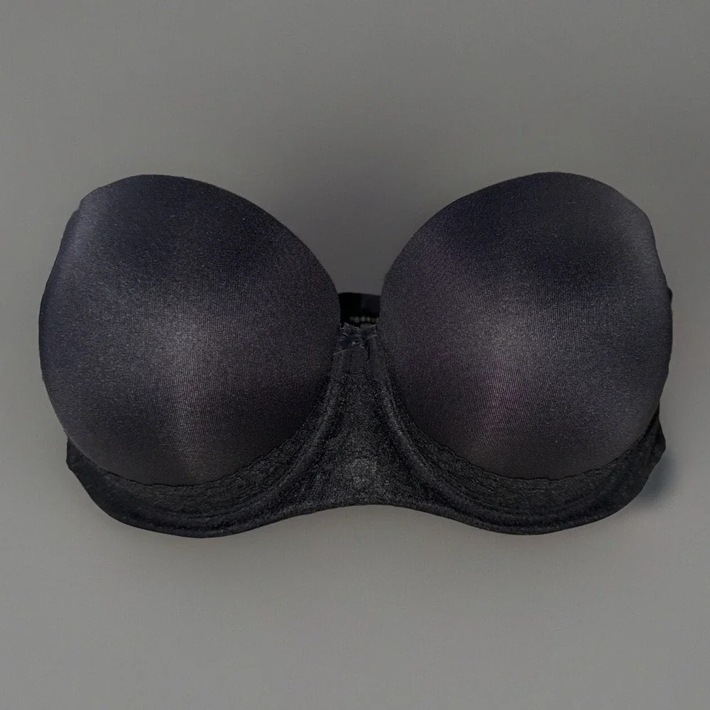 Torrid Bra 42C Black Push Up Padded Multi-Way Lace Underwire Strapless